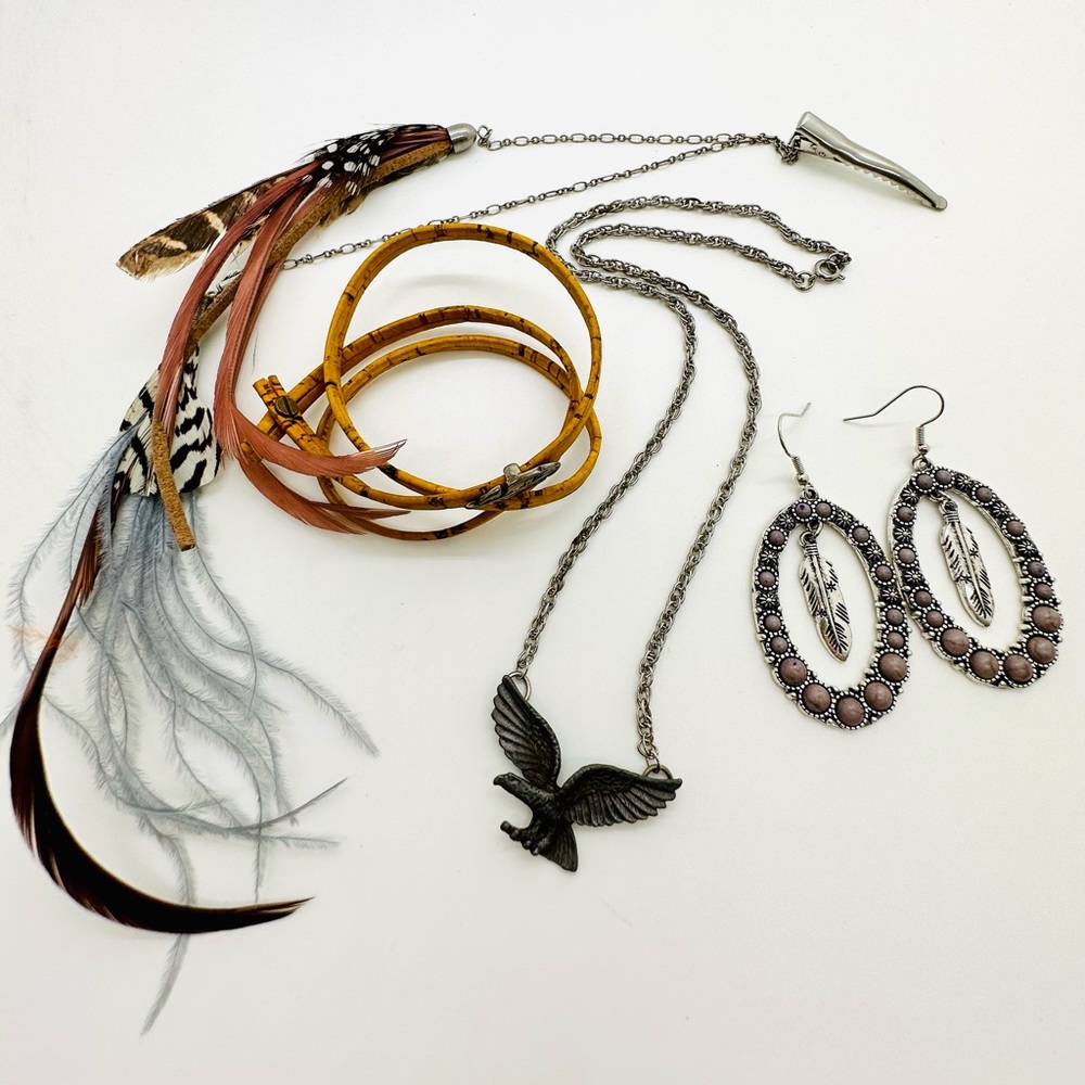 Vintage Feather Jewelry Lot